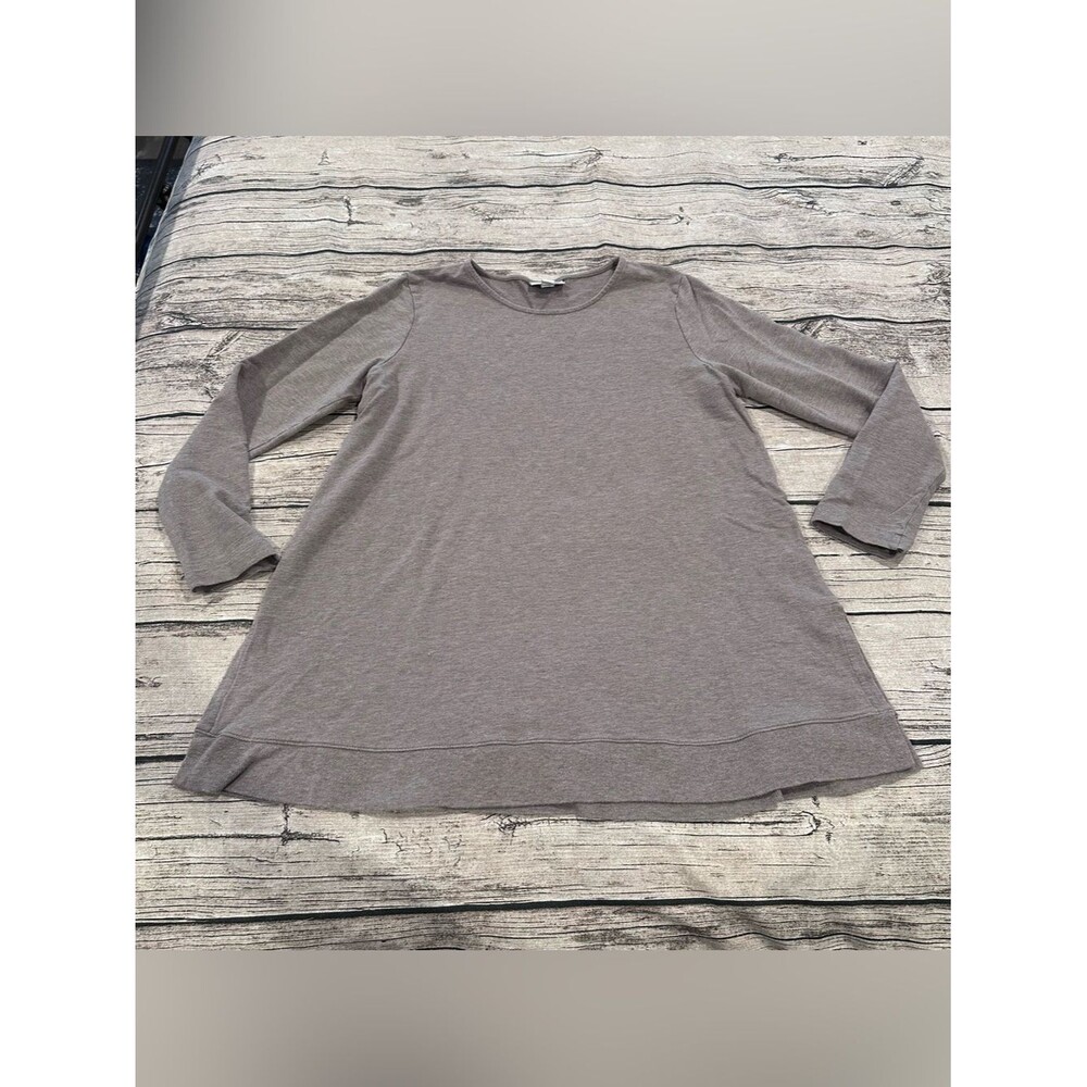 J Jill Women’s Long Sleeve Taupe Gray Tunic Size Small